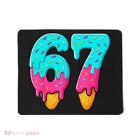 67 Ice Cream Drip Meme Funny Six Seven Gen Alpha Slang Mousepad thumb 0