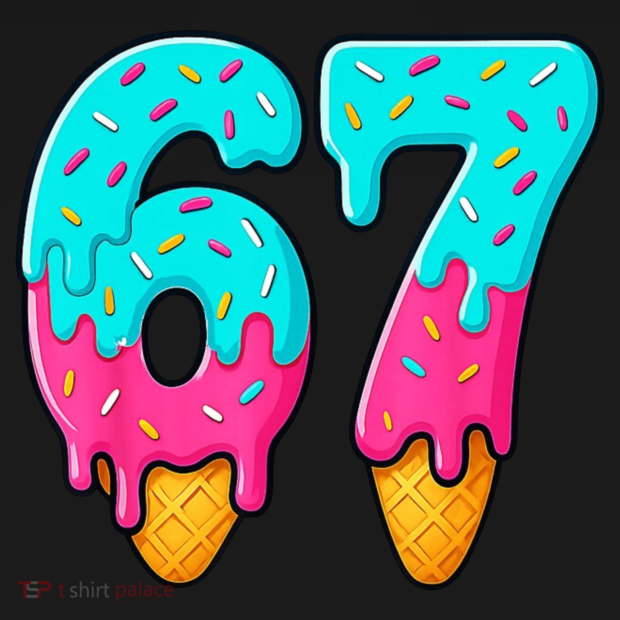 67 Ice Cream Drip Meme Funny Six Seven Gen Alpha Slang Mousepad