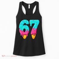 67 Ice Cream Drip Meme Funny Six Seven Gen Alpha Slang Women's Tank Top thumb 0