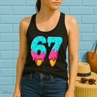 67 Ice Cream Drip Meme Funny Six Seven Gen Alpha Slang Women's Tank Top thumb 2
