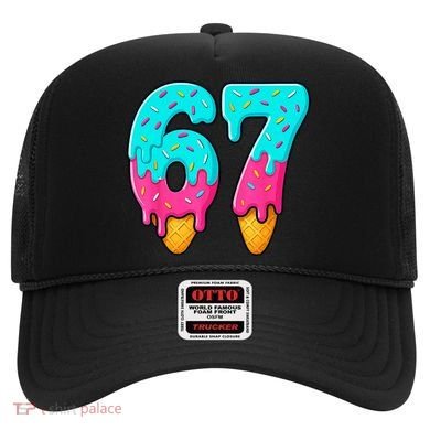 67 Ice Cream Drip Meme Funny Six Seven Gen Alpha Slang Hat