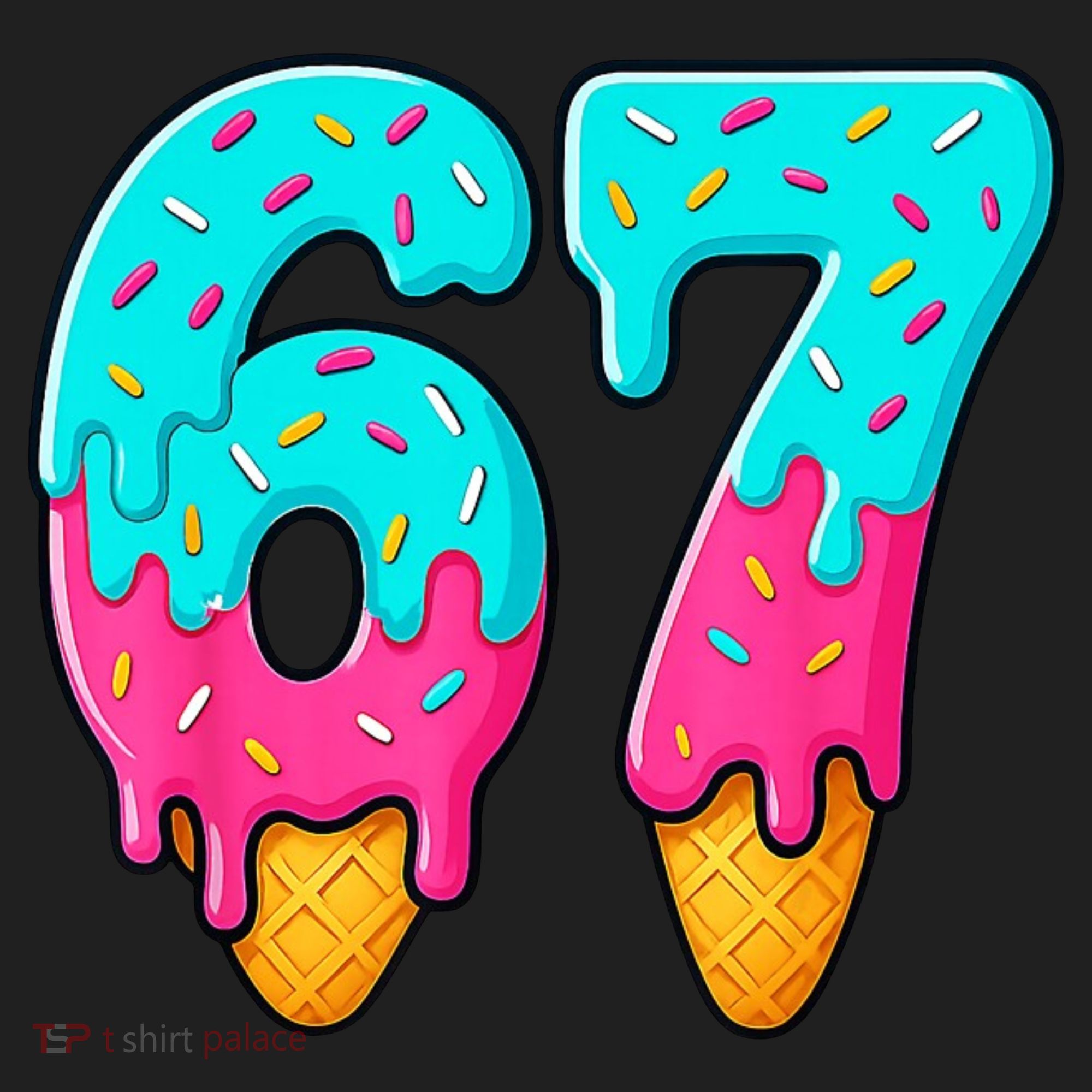 67 Ice Cream Drip Meme Funny Six Seven Gen Alpha Slang Hat