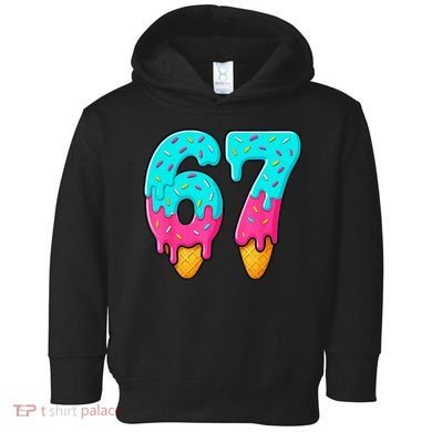 67 Ice Cream Drip Meme Funny Six Seven Gen Alpha Slang Toddler Hoodie