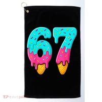 67 Ice Cream Drip Meme Funny Six Seven Gen Alpha Slang Golf Towel thumb 0