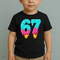 67 Ice Cream Drip Meme Funny Six Seven Gen Alpha Slang Toddler T-Shirt thumb 2