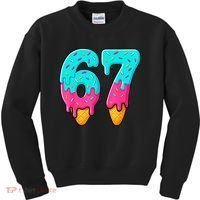 67 Ice Cream Drip Meme Funny Six Seven Gen Alpha Slang Kids Sweatshirt thumb 0