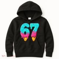 67 Ice Cream Drip Meme Funny Six Seven Gen Alpha Slang Kids Hoodie thumb 0