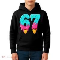 67 Ice Cream Drip Meme Funny Six Seven Gen Alpha Slang Kids Hoodie thumb 4