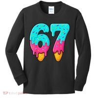 67 Ice Cream Drip Meme Funny Six Seven Gen Alpha Slang Kids Long Sleeve Shirt thumb 0