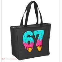 67 Ice Cream Drip Meme Funny Six Seven Gen Alpha Slang Tote Bag thumb 2