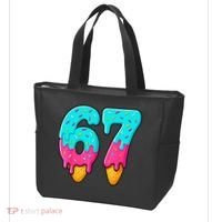67 Ice Cream Drip Meme Funny Six Seven Gen Alpha Slang Tote Bag thumb 3