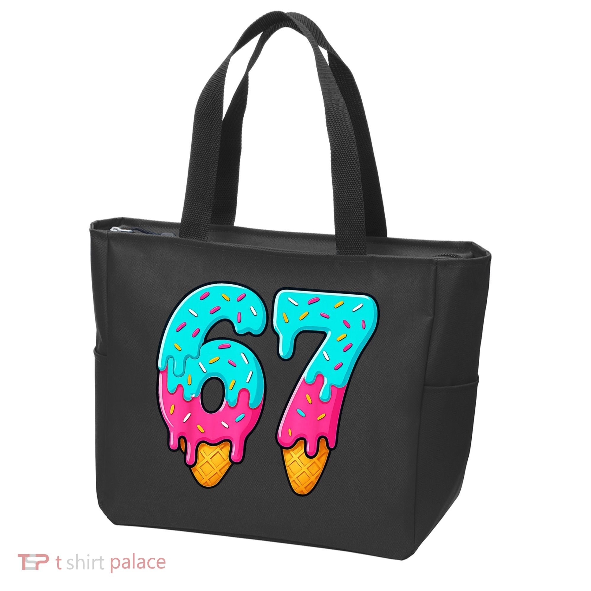67 Ice Cream Drip Meme Funny Six Seven Gen Alpha Slang Tote Bag