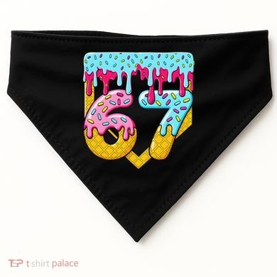 67 Ice Cream Drip Meme Six Seven Gen Alpha Slang USA-Made Doggie Bandana