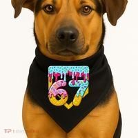 67 Ice Cream Drip Meme Six Seven Gen Alpha Slang USA-Made Doggie Bandana thumb 1