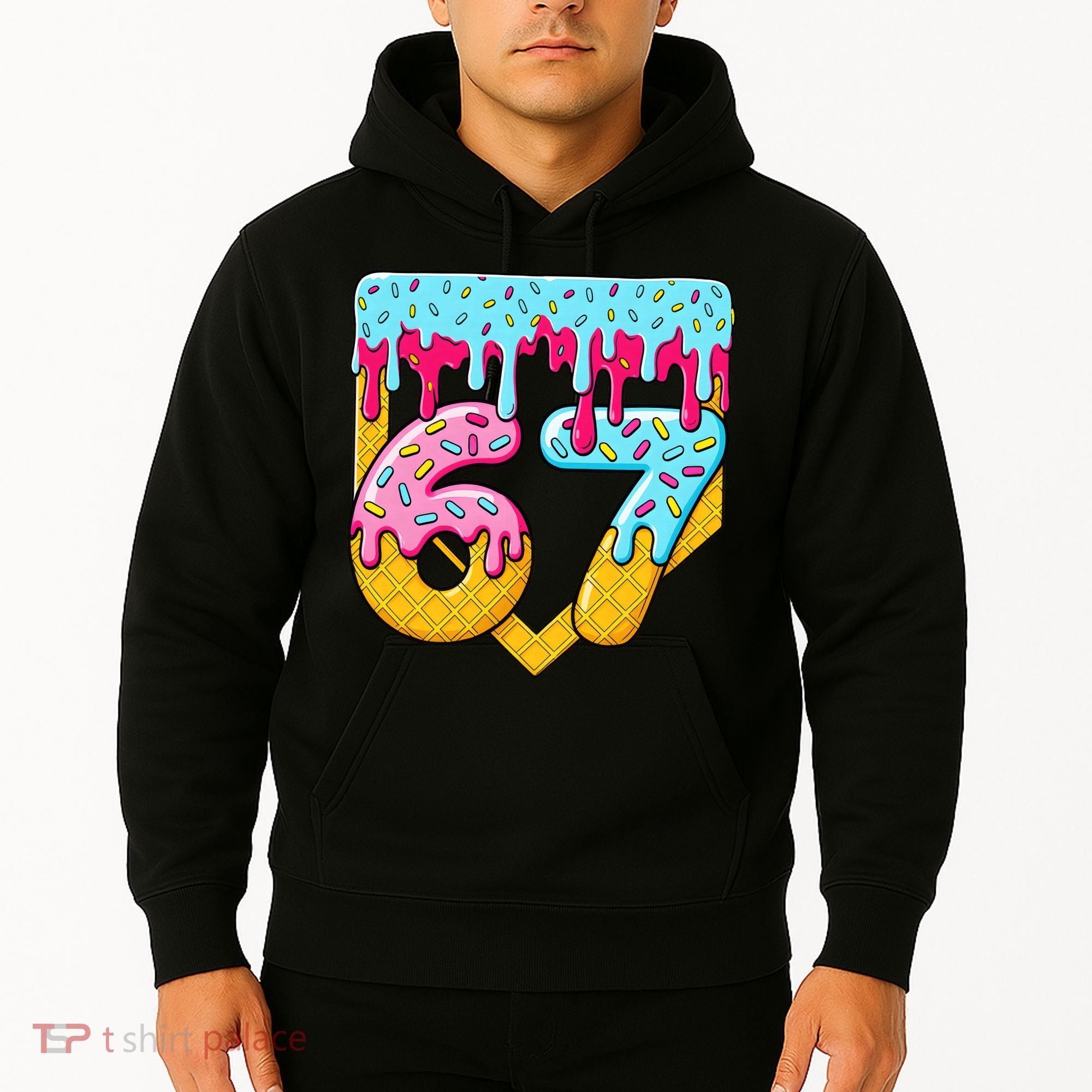 67 Ice Cream Drip Meme Six Seven Gen Alpha Slang Hoodie