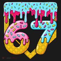 67 Ice Cream Drip Meme Six Seven Gen Alpha Slang Long Sleeve Shirt thumb 2