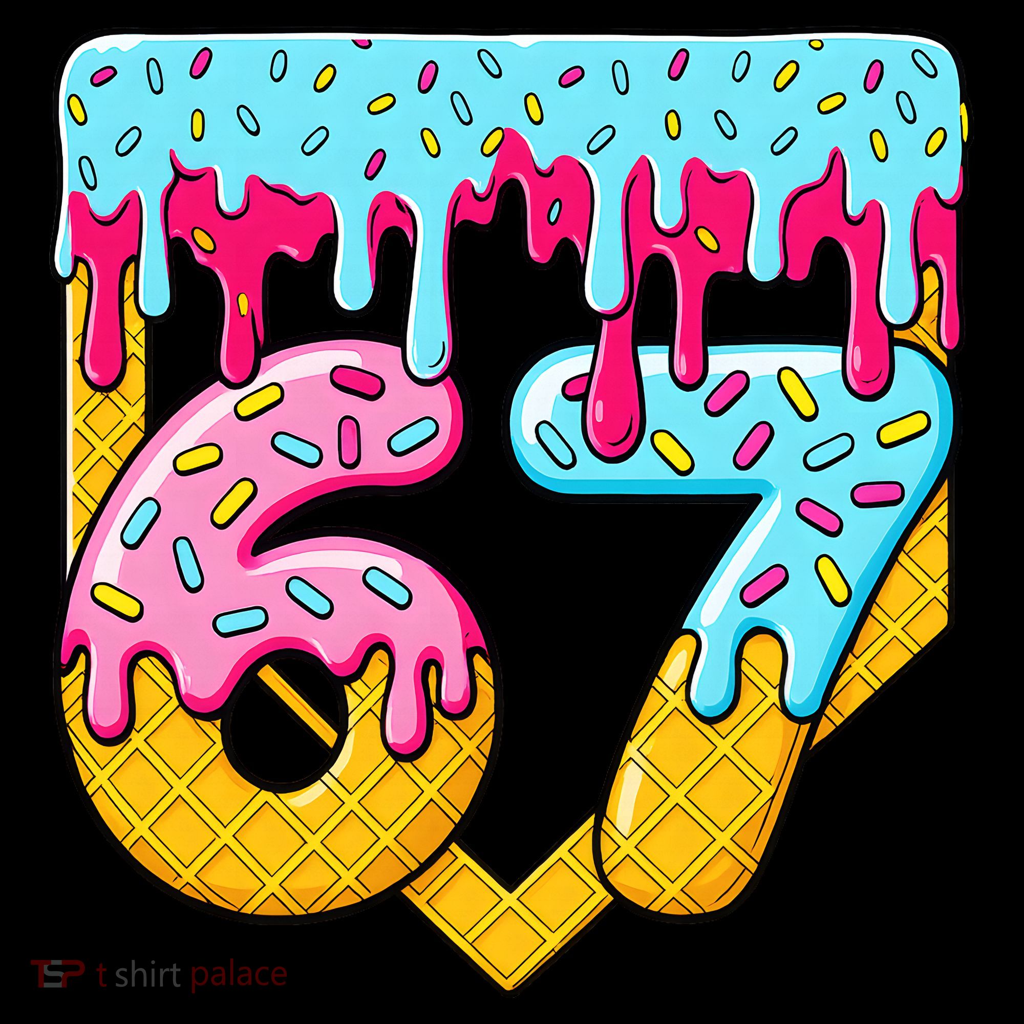 67 Ice Cream Drip Meme Six Seven Gen Alpha Slang Mousepad