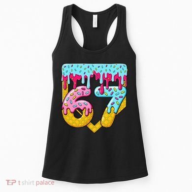 67 Ice Cream Drip Meme Six Seven Gen Alpha Slang Women's Tank Top