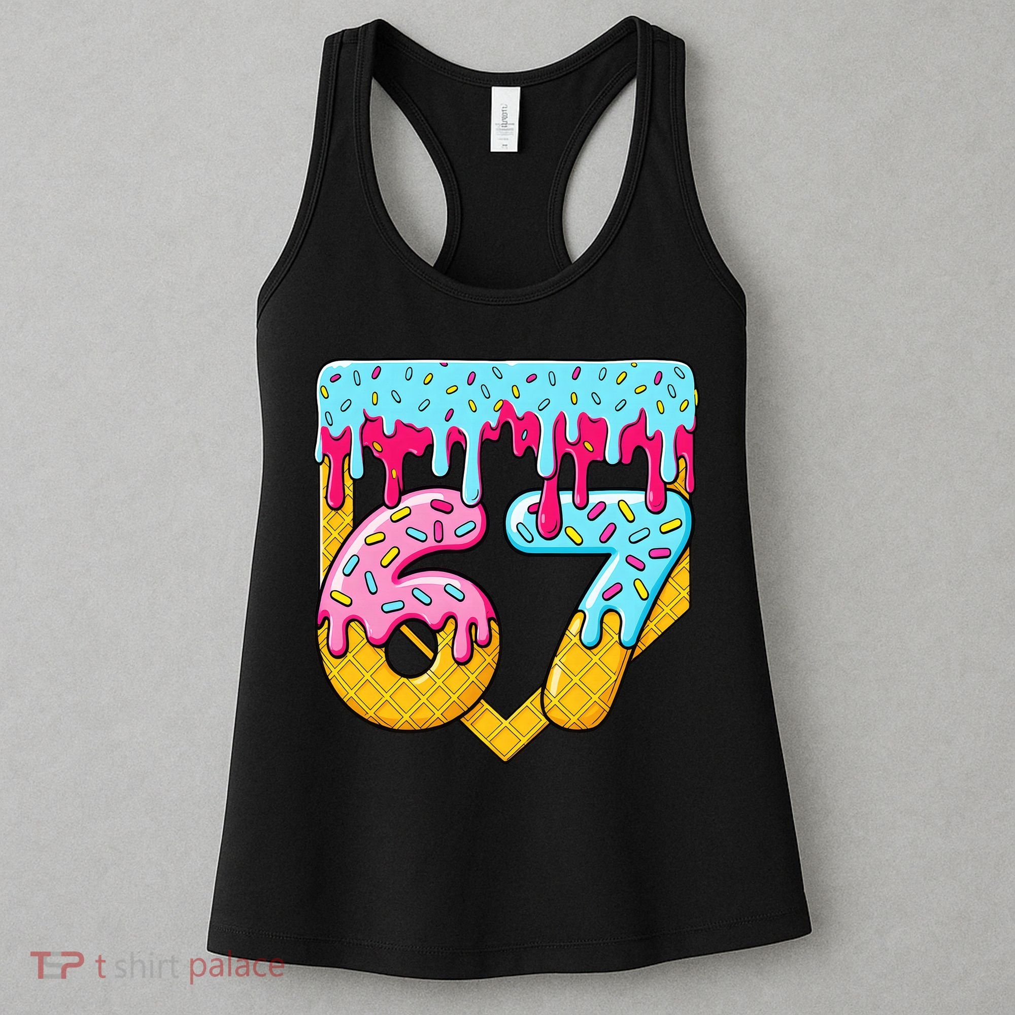 67 Ice Cream Drip Meme Six Seven Gen Alpha Slang Women's Tank Top