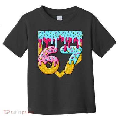 67 Ice Cream Drip Meme Six Seven Gen Alpha Slang Toddler T-Shirt