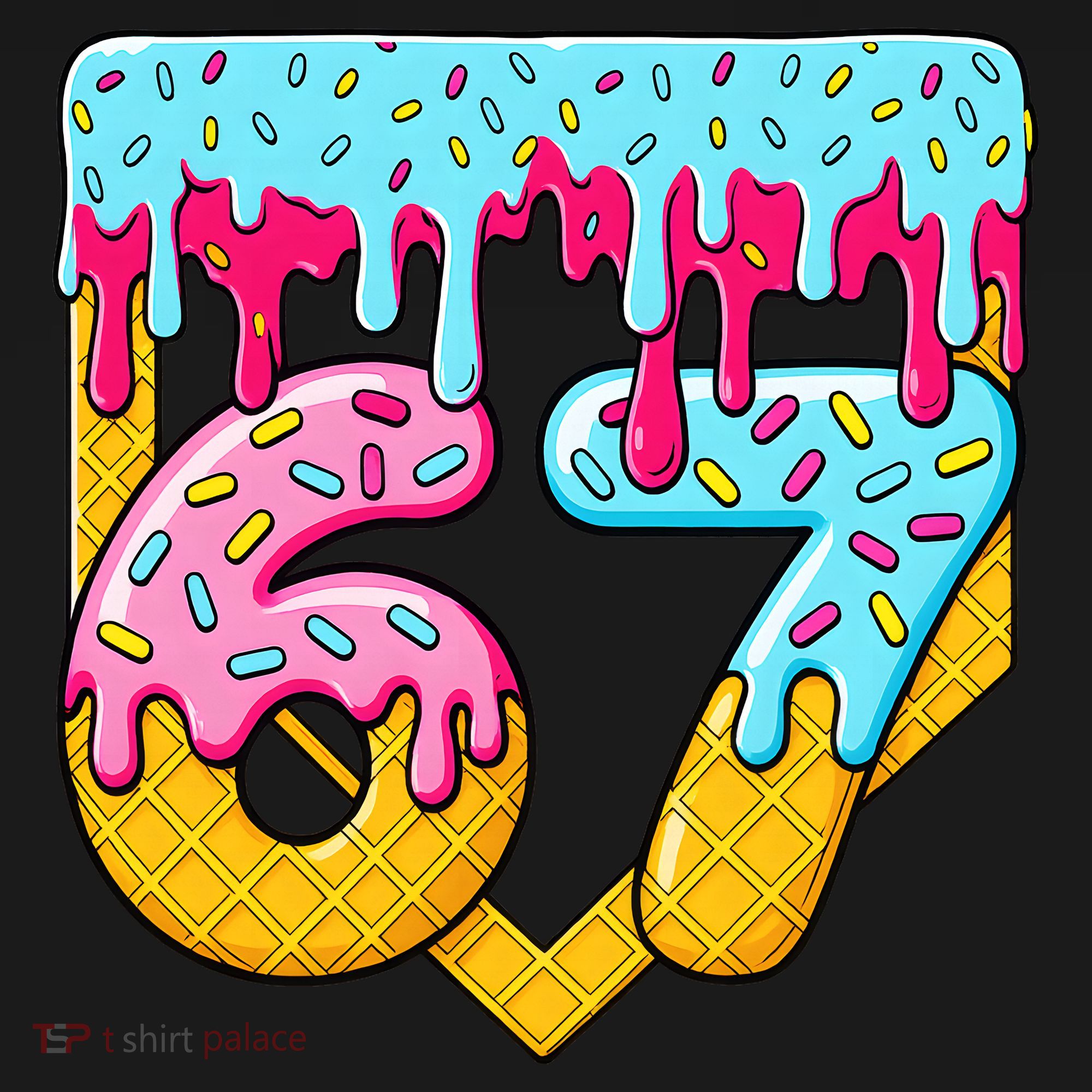 67 Ice Cream Drip Meme Six Seven Gen Alpha Slang Visor