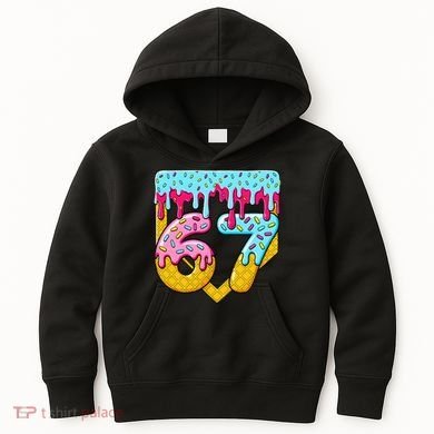 67 Ice Cream Drip Meme Six Seven Gen Alpha Slang Kids Hoodie