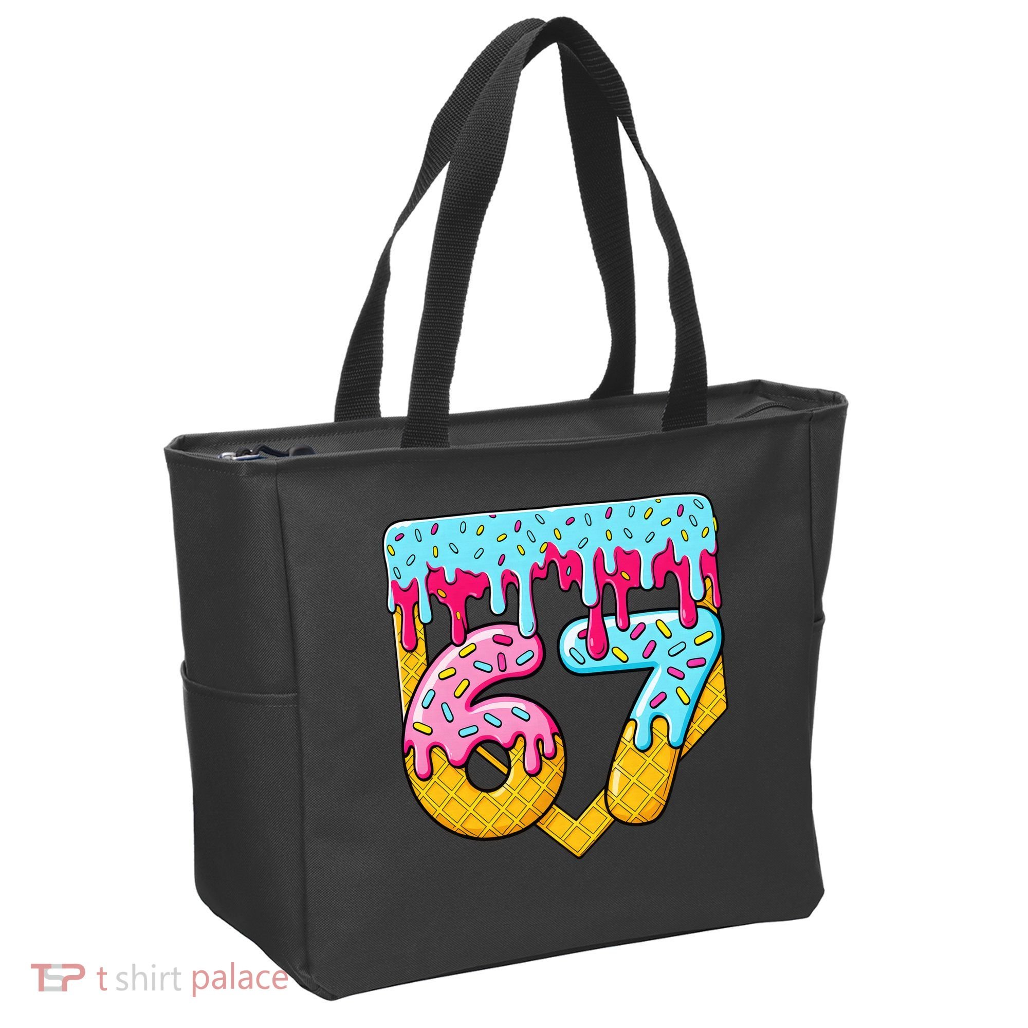 67 Ice Cream Drip Meme Six Seven Gen Alpha Slang Tote Bag