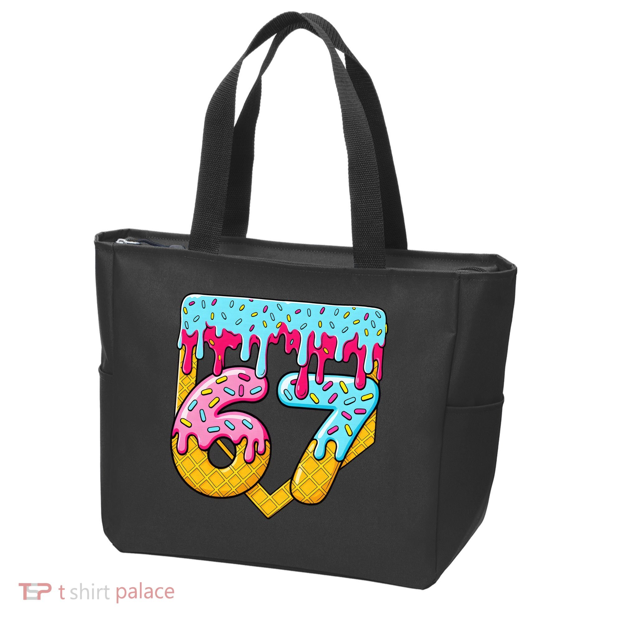 67 Ice Cream Drip Meme Six Seven Gen Alpha Slang Tote Bag