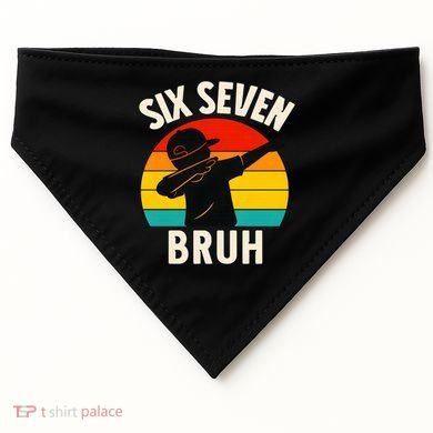67 Meme 6-7 Numbers Dabbing Six Seven Bruh USA-Made Doggie Bandana