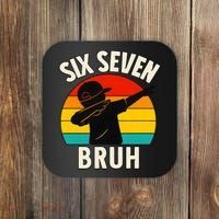 67 Meme 6-7 Numbers Dabbing Six Seven Bruh Coaster thumb 0