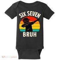 67 Meme 6-7 Numbers Dabbing Six Seven Bruh Baby Bodysuit thumb 0