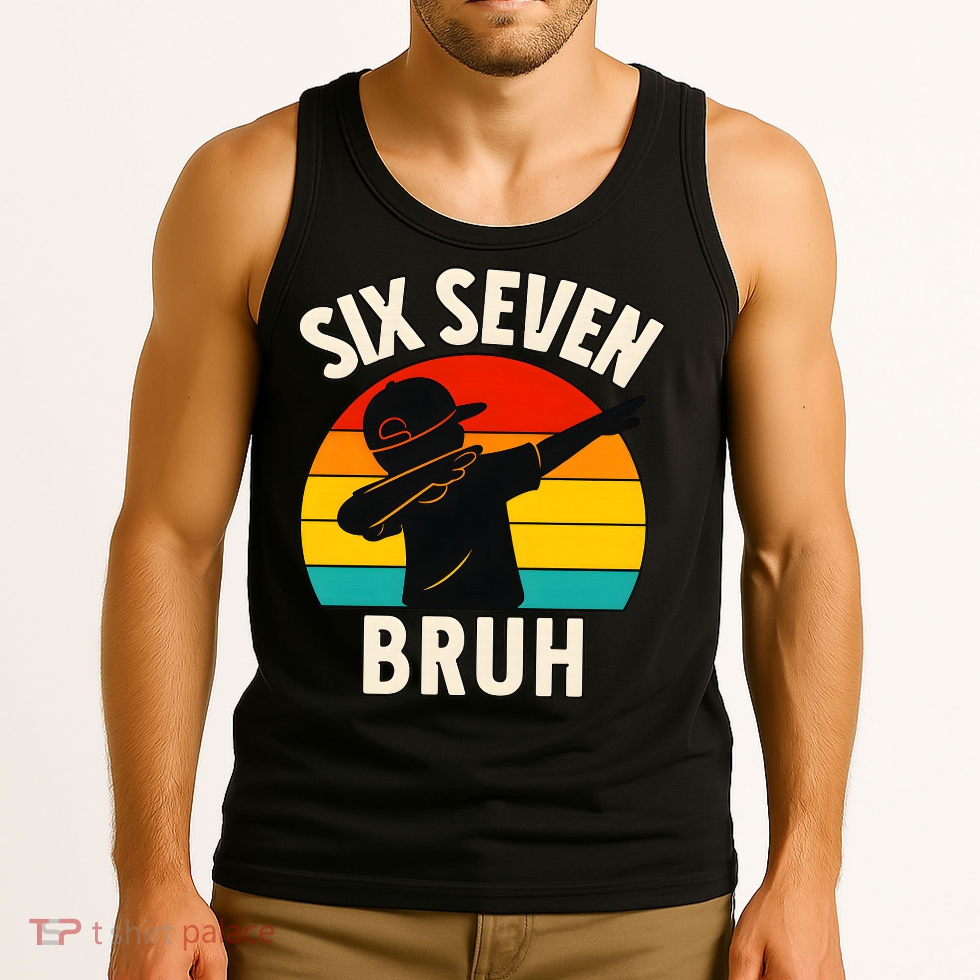 67 Meme 6-7 Numbers Dabbing Six Seven Bruh Tank Top