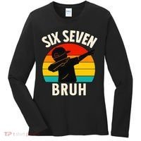67 Meme 6-7 Numbers Dabbing Six Seven Bruh Women's Long Sleeve Shirt thumb 0