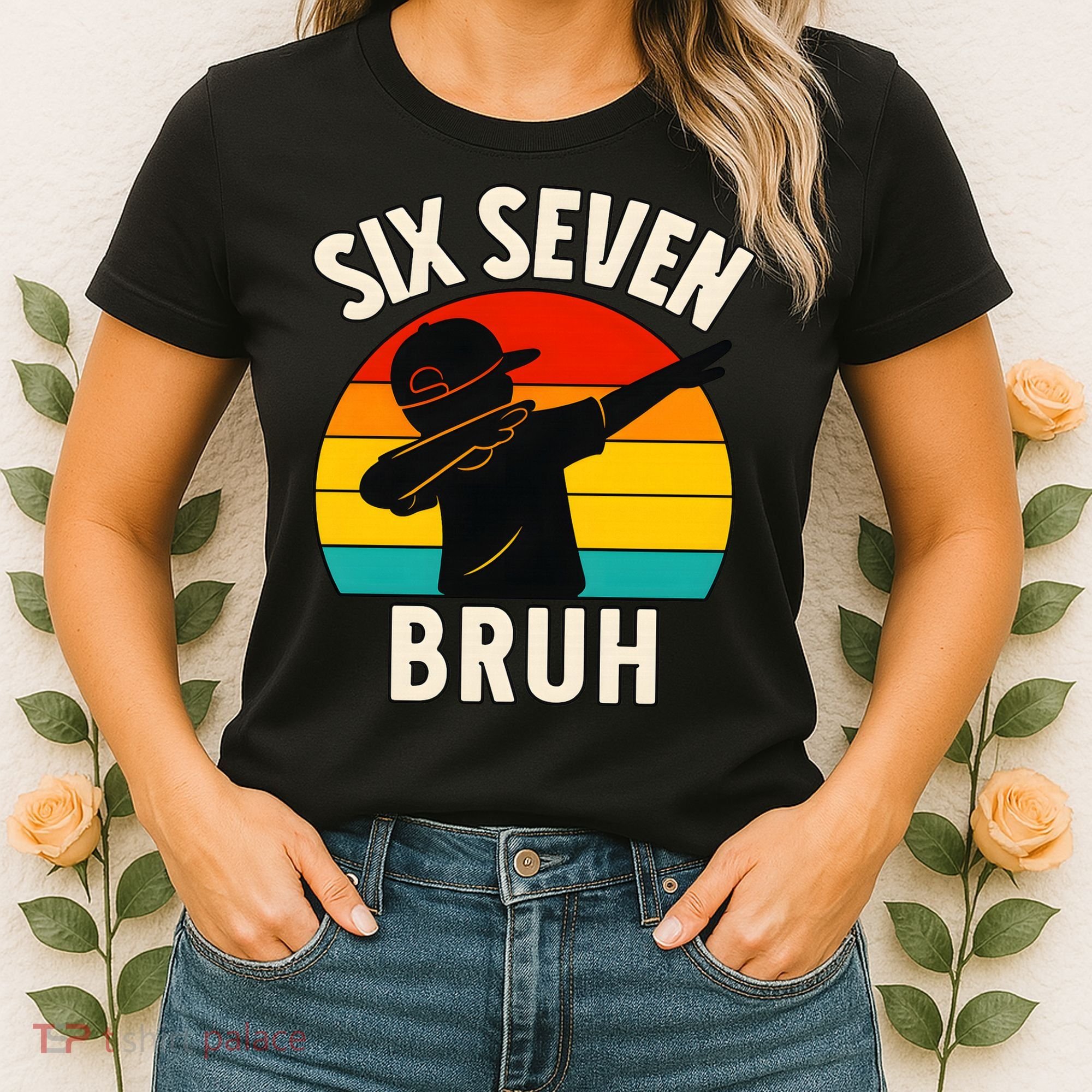 67 Meme 6-7 Numbers Dabbing Six Seven Bruh Women's T-Shirt