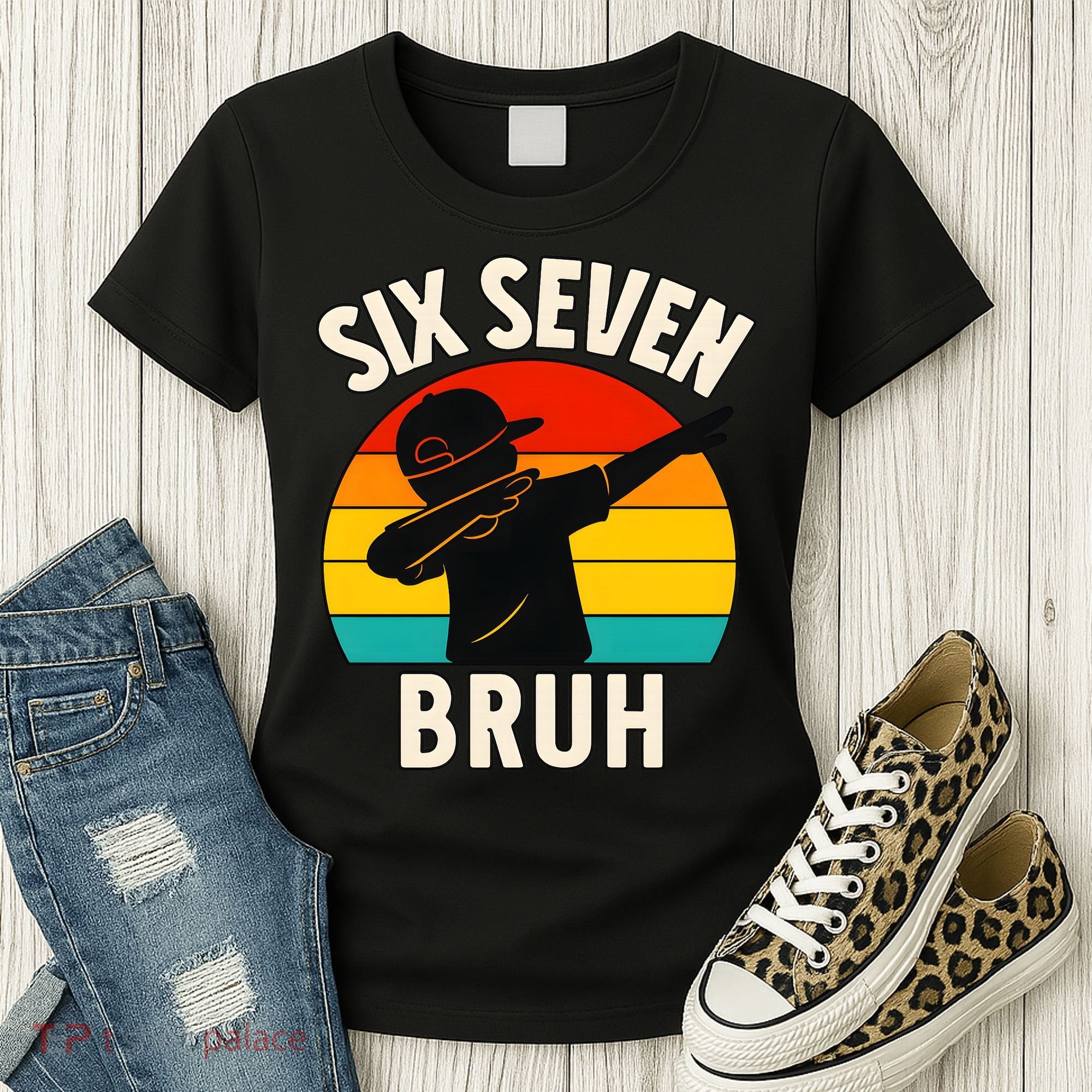 67 Meme 6-7 Numbers Dabbing Six Seven Bruh Women's T-Shirt