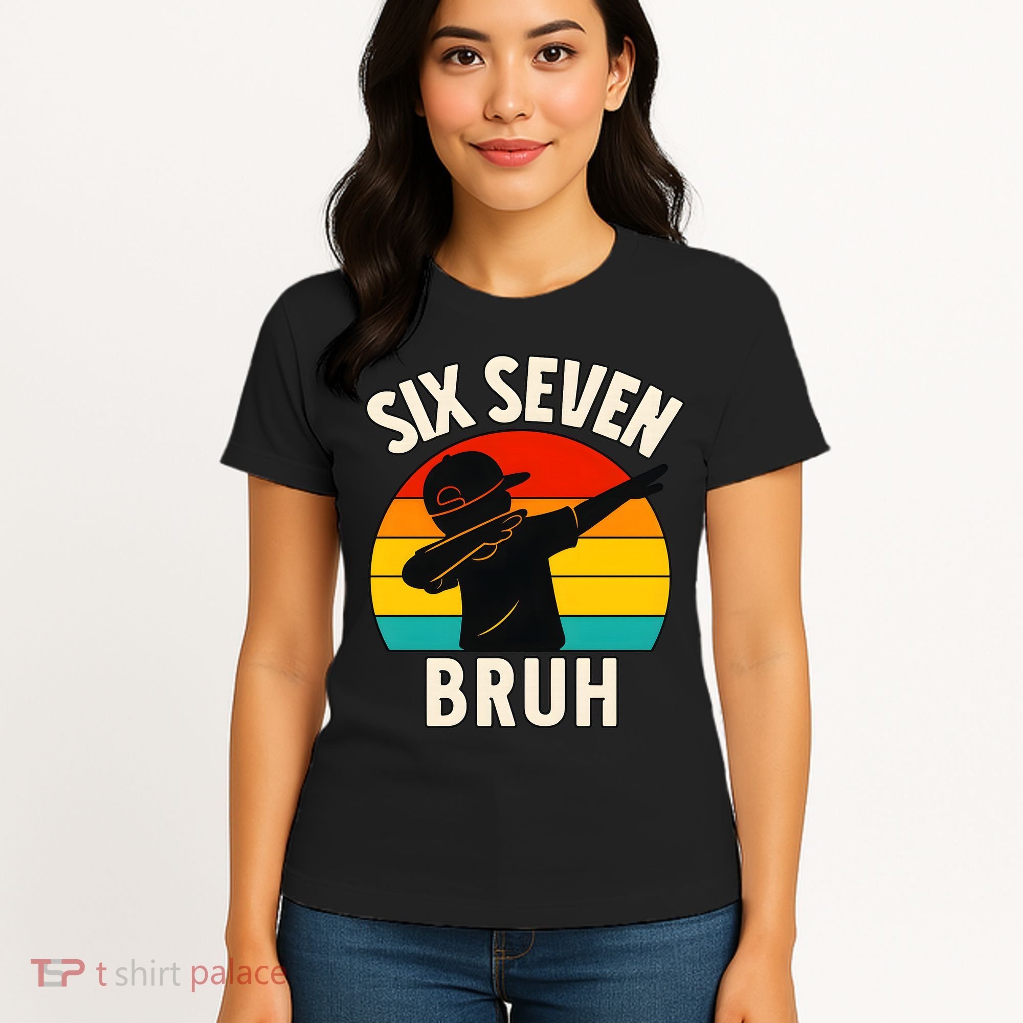 67 Meme 6-7 Numbers Dabbing Six Seven Bruh Women's T-Shirt