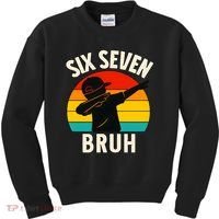 67 Meme 6-7 Numbers Dabbing Six Seven Bruh Kids Sweatshirt thumb 0