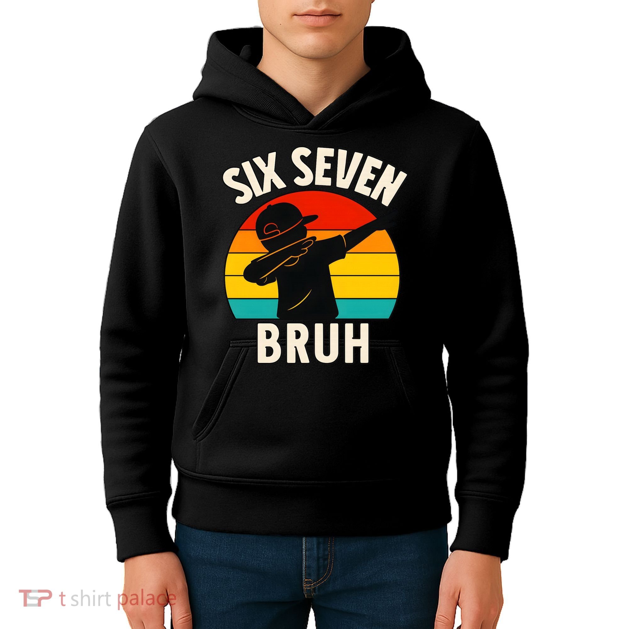 67 Meme 6-7 Numbers Dabbing Six Seven Bruh Kids Hoodie
