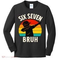 67 Meme 6-7 Numbers Dabbing Six Seven Bruh Kids Long Sleeve Shirt thumb 0