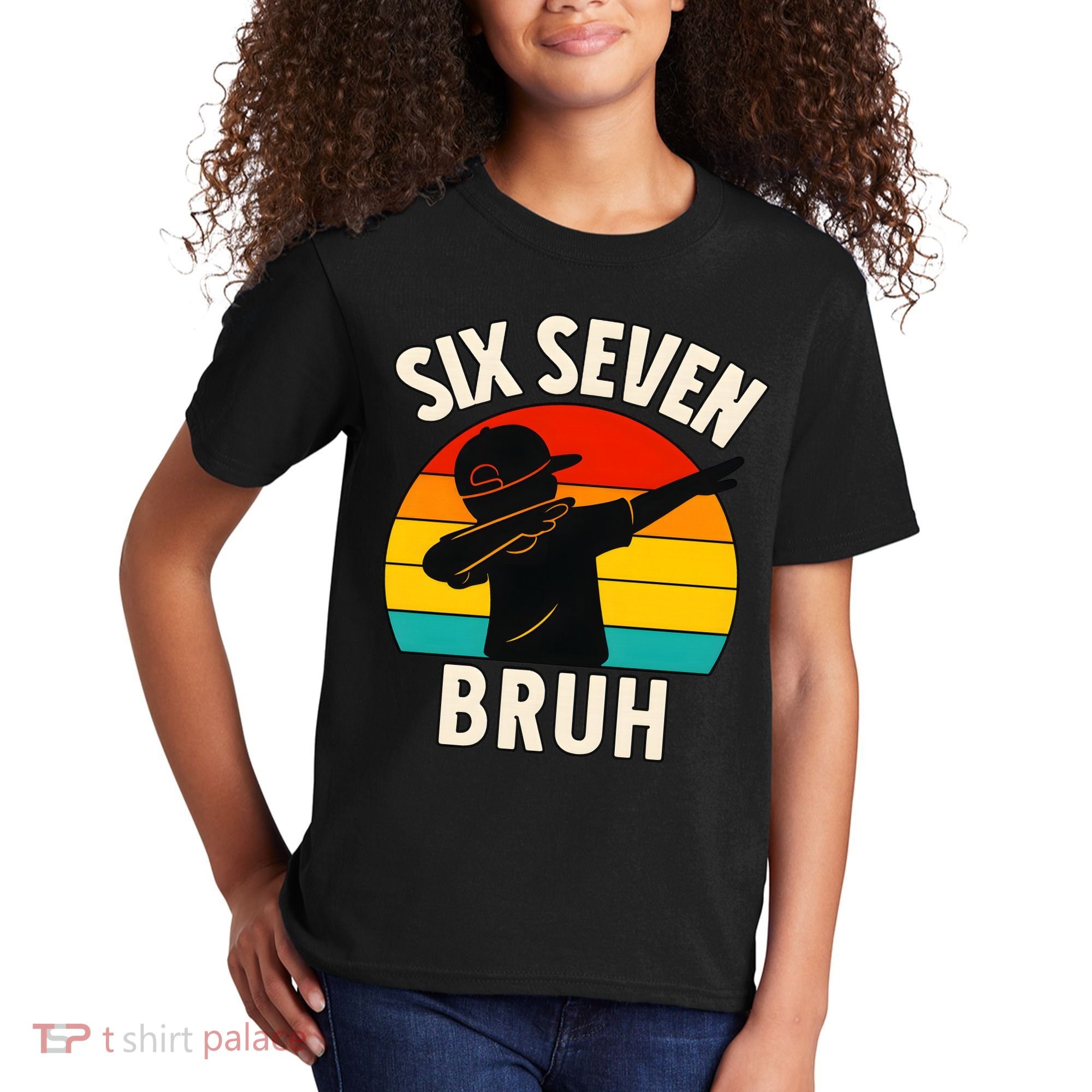 67 Meme 6-7 Numbers Dabbing Six Seven Bruh Kids T-Shirt