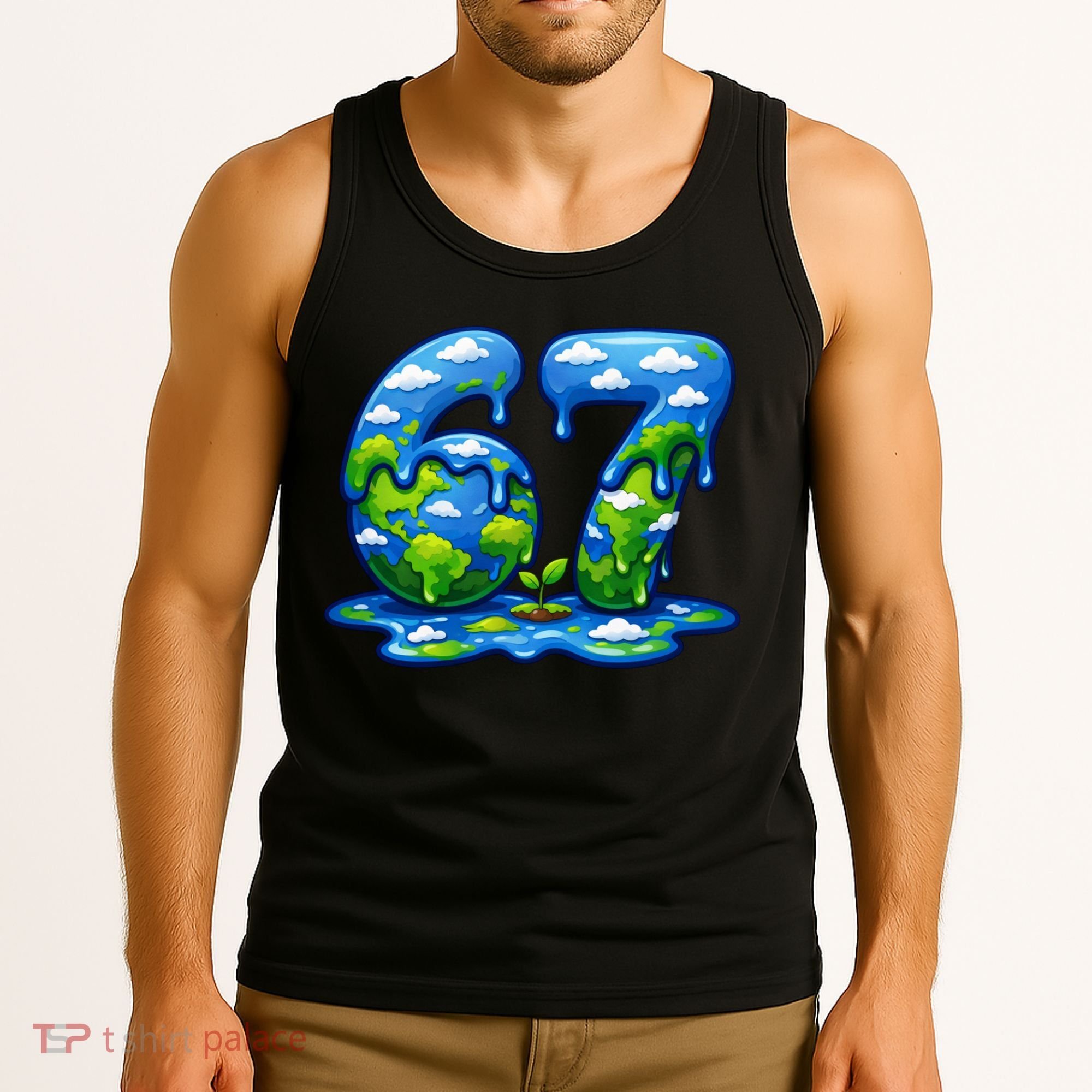 6-7 Meme 67 Six Seven Earth Tank Top