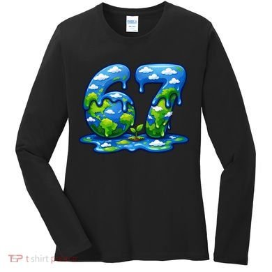 6-7 Meme 67 Six Seven Earth Women's Long Sleeve Shirt