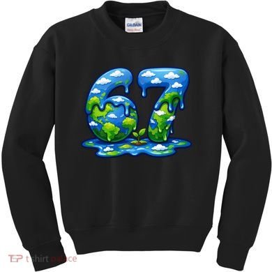6-7 Meme 67 Six Seven Earth Kids Sweatshirt