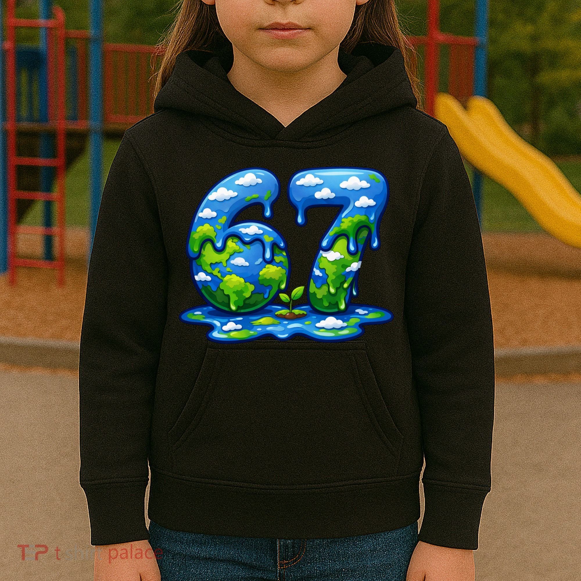 6-7 Meme 67 Six Seven Earth Kids Hoodie