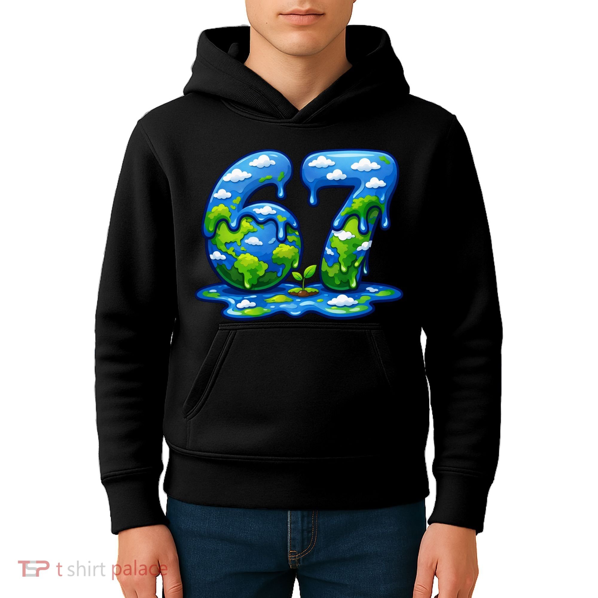 6-7 Meme 67 Six Seven Earth Kids Hoodie