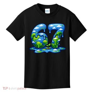 6-7 Meme 67 Six Seven Earth Kids T-Shirt