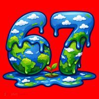 6-7 Meme 67 Six Seven Earth Santa Hat thumb 1