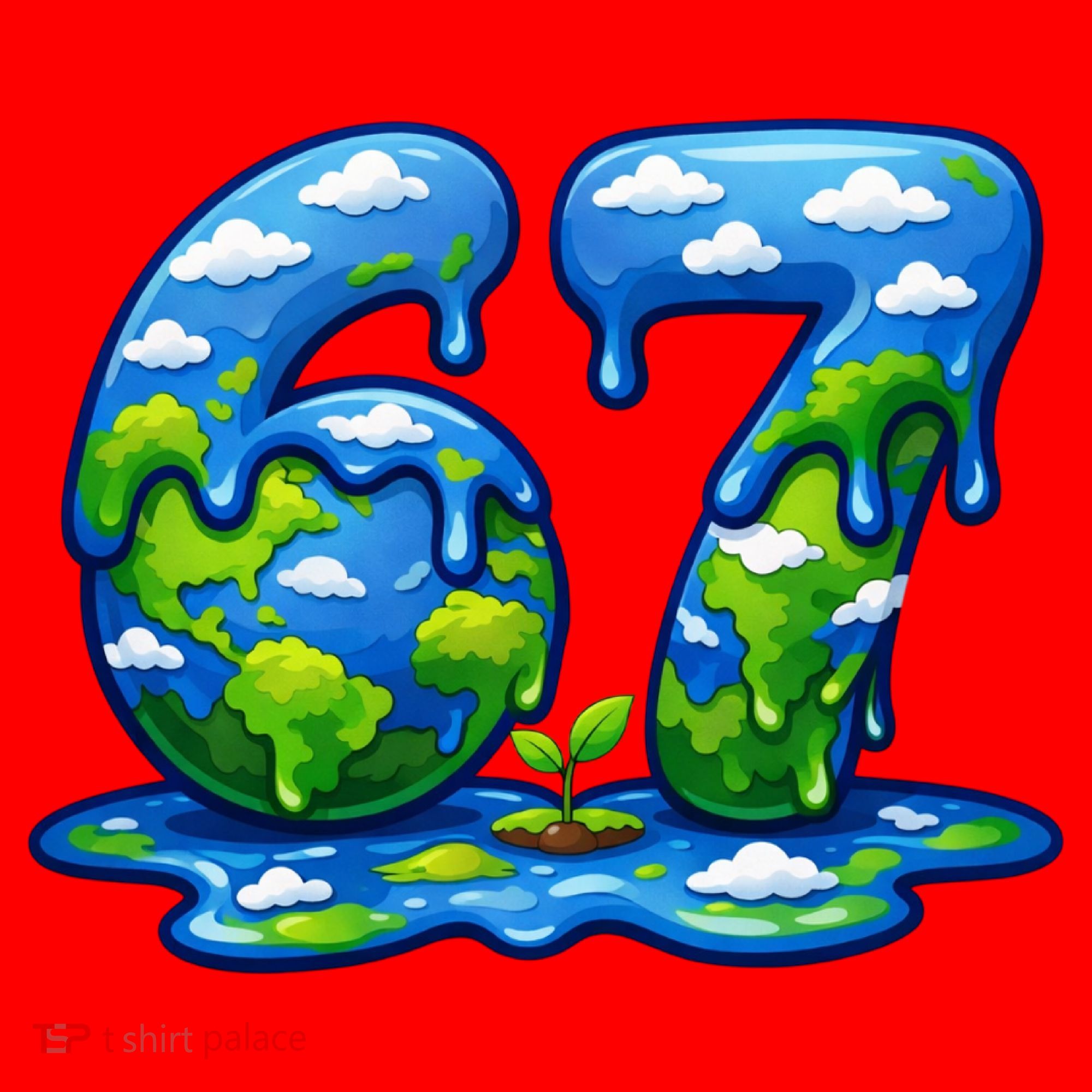 6-7 Meme 67 Six Seven Earth Santa Hat