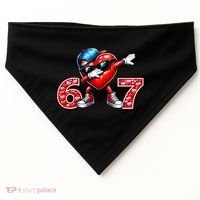 67 Meme 6-7 Heart Dabbing Six Seven Valentines Day USA-Made Doggie Bandana thumb 0