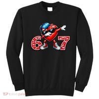 67 Meme 6-7 Heart Dabbing Six Seven Valentines Day Sweatshirt thumb 0